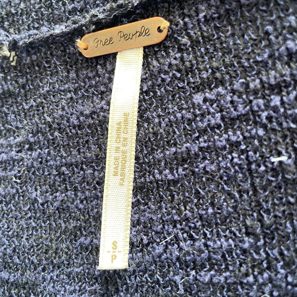 Free People Navy Hooded Cardigan - Picture 2 of 3